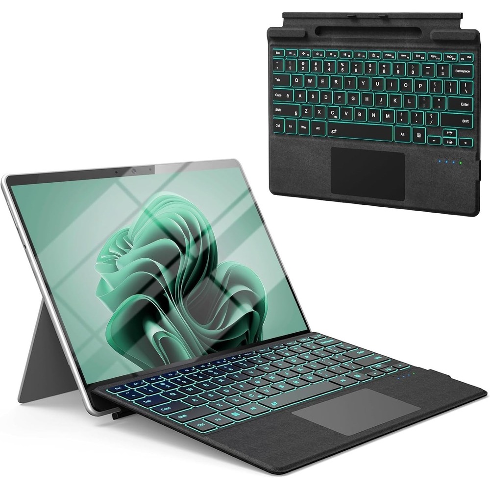Surface Pro 11 10 9 8 X 13"‎ Bluetooth Keyboard Backlit Trackpad Magnetic USB-C